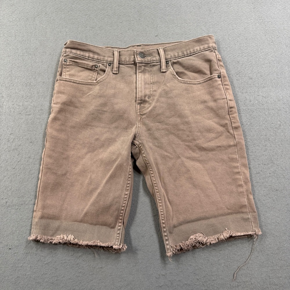 Y2K Levi's 511 Shorts Men's 31 Brown White Tab Slim Fit Denim Cut Off Streetwear